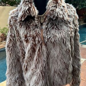 NWT UGG Kali Faux Fur Jacket Beachwood Size L Cozy Luxe